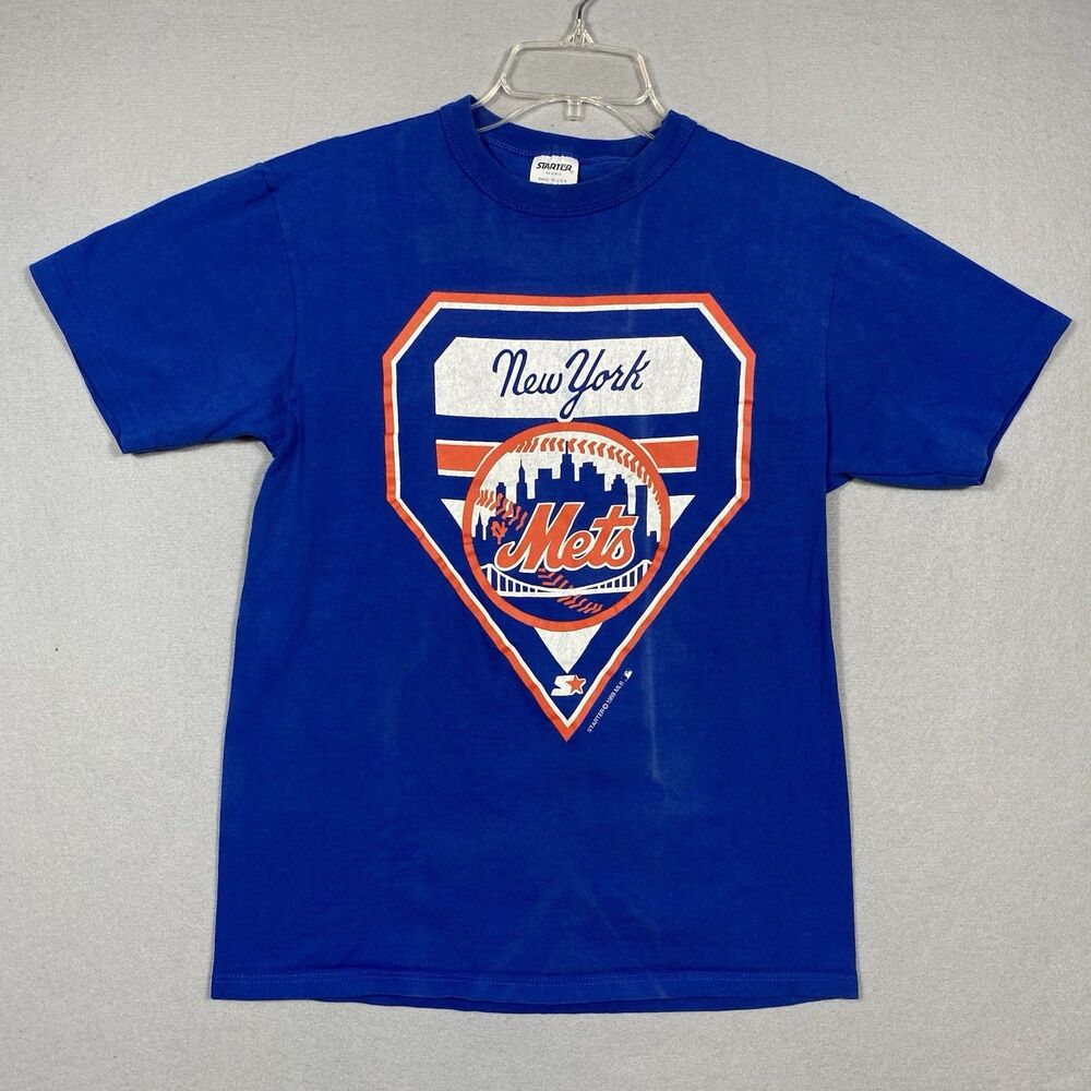 New York Mets Starter Shirt Mens S Vintage 93-97 Blue Baseball MLB Graphic Print